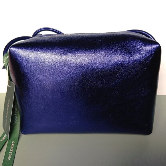 NWT 💥 VERA BRADLEY BLAKE Purple Metallic Leather Small Crossbody Bag - Picture 4 of 11